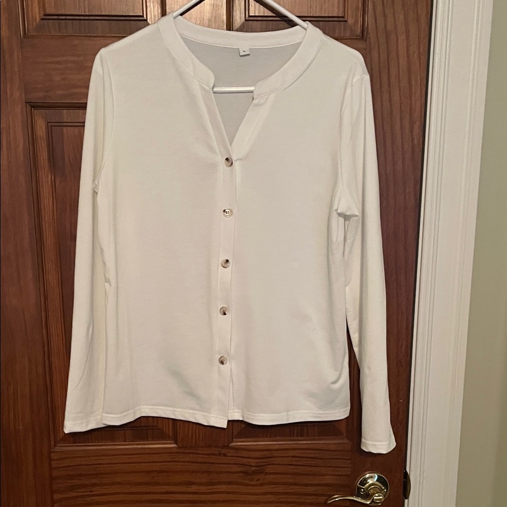 Classic White Button-Up Women's Top